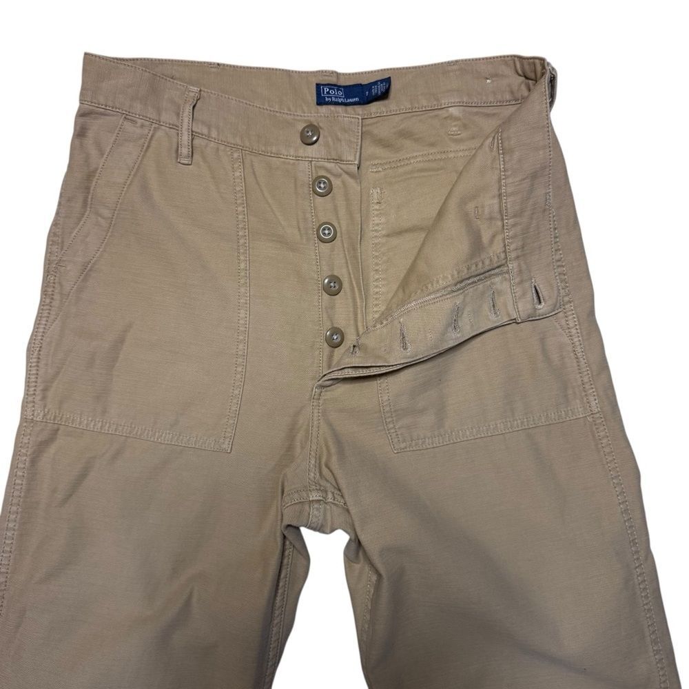 Polo Ralph Lauren Tan Cotton Sateen Utility Pants Trousers Women's Size 8 - Picture 4 of 9